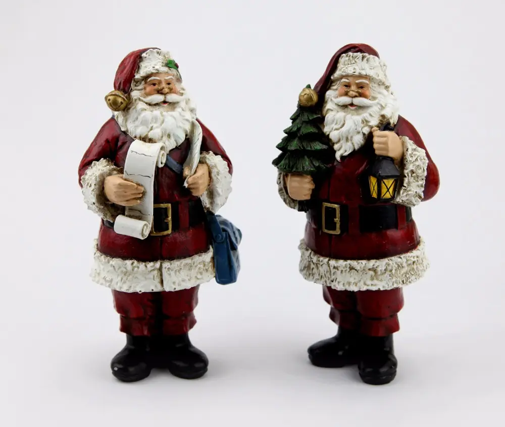 Vintage Père Noël En Résine Décorative de Noël Figurines