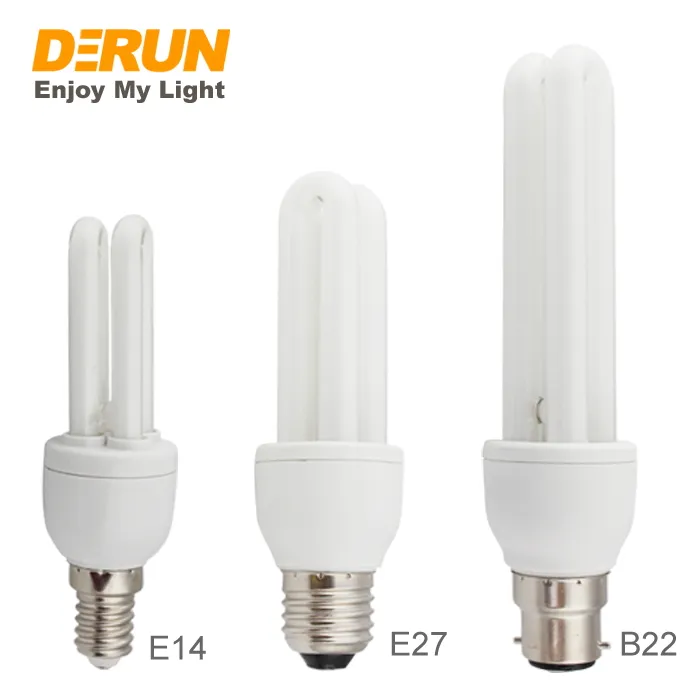 Mini 2U 11W 15W Cfl E27 E26 6500K Ánh Sáng Ban Ngày 110V 120V 220 230V 240V CFL Bóng Đèn, CFL-U