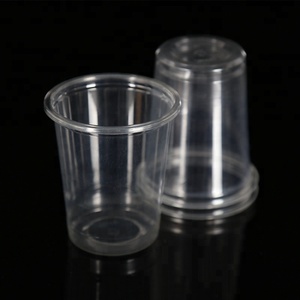 蓋付き7オンス透明PETコールド飲料使い捨てプラスチックカップ - Product Image 1