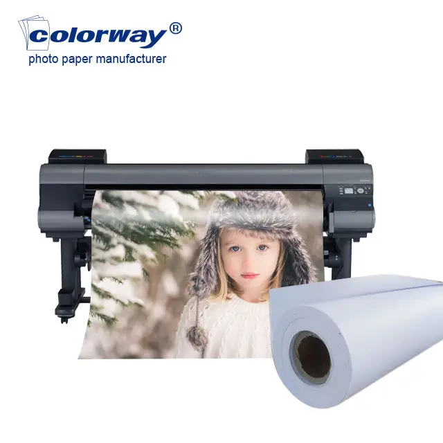 Большой формат глянцевой фотобумаги рулон для рекламной печати плакатов, струйная печать водонепроницаемая фотобумага рулон
