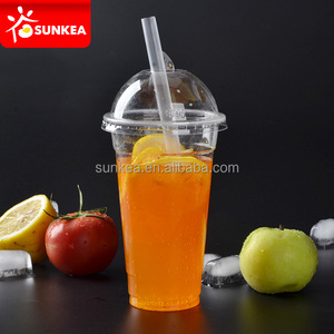 泡泡茶杯透明PP塑料一次性Sunkea环保包装定制杯碟支持室内和室外