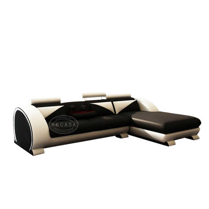Italian Design Smart Living Room Sofa Light Luxury L Shaped Short Leather Sofa Sets Furniture Set