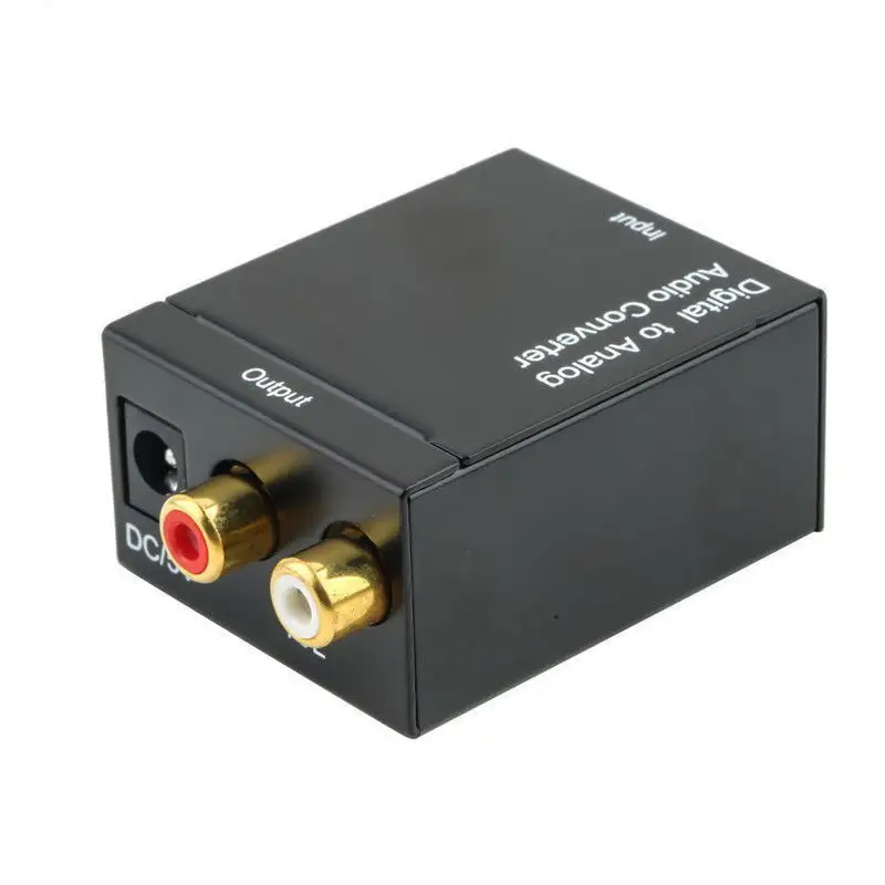 Terbaru DAC optik Toslink SPDIF Coax untuk Analog L/R RCA Audio konverter pengiriman cepat