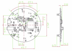 Supports Far-field Voice Capture 4 high performance <strong>digital</strong> microphones for ReSpeaker Mic <strong>Array</strong> v2.0 for Touch <strong>Sensor</strong> - Product Image 5