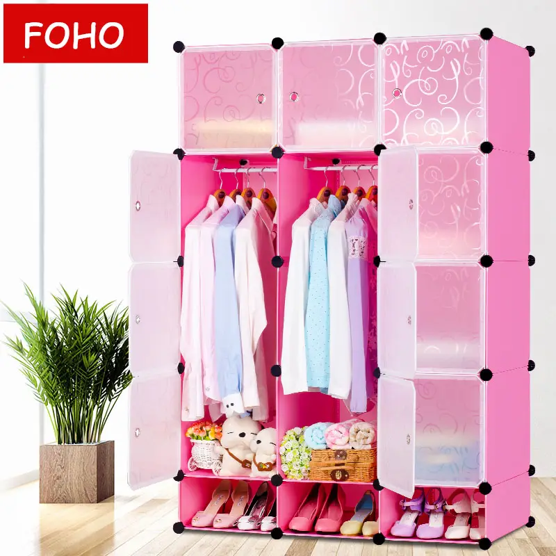 Modern Cheap PP Plastic and Wire Frame Closet Factory Sale Foldable Wardrobe for Home Office Boxed Cabinet