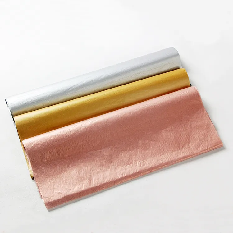 Stock di fabbrica in oro Rosa, argento, oro, colore singolo lato di imballaggio del tessuto di carta