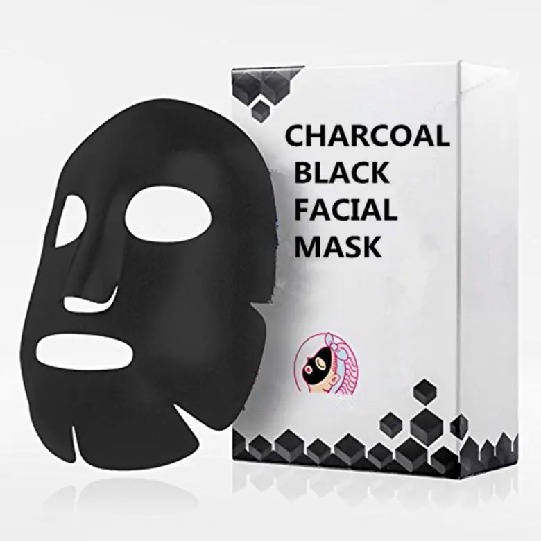 Máscara facial de colágeno para limpeza profunda, venda quente de máscara em folha de carvão e colágeno para homens e mulheres