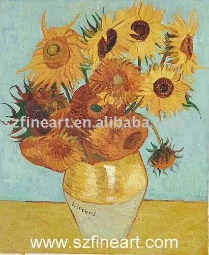 Pintura al óleo de Van Gogh hecha a mano, reproducción de girasoles a buen precio