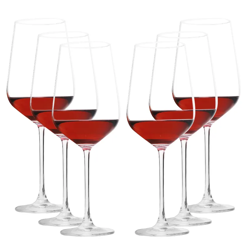 Küçük miktar toptan kristal şarap kadehi kurşunsuz cam kadeh beyaz şarap kadehi cam kırmızı şarap şişesi