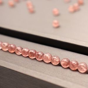 ลูกปัดสตรอเบอร์รี่ธรรมชาติทรงกลมคริสตัลสีชมพูขนาด6มม. 8มม. สำหรับเครื่องประดับต่างหูแบบ DIY ลด5% - Product Image 4