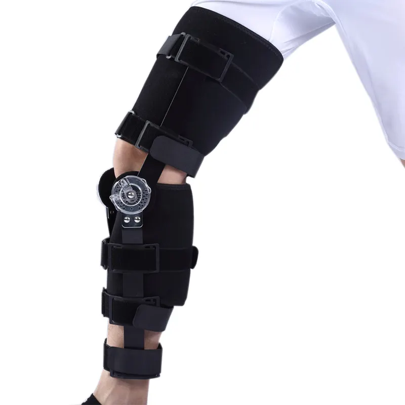 Attelle pour genoux en acier inoxydable, produit entièrement articulé