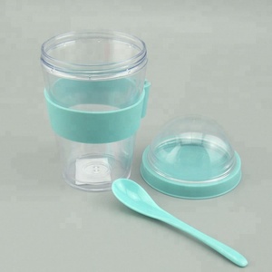 Plastik çift duvar kahvaltı Go bardak, almak ve gitmek yoğurt kabı Topping tahıl veya yulaf ezmesi konteyner kaşıklı fincan - Product Image 5