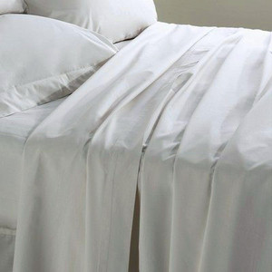 批发 100% 棉 percale 白色大号 200TC 平板床单 - Product Image 4