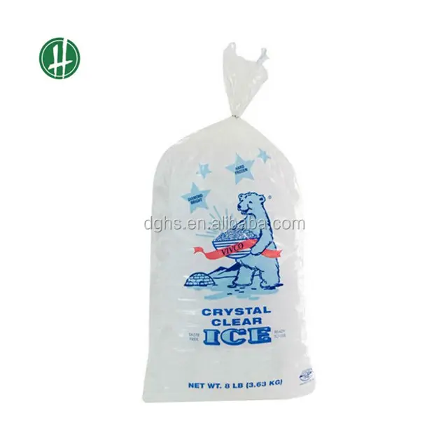Heavy Duty Printed Frozen Drawstring Ice Bags for Dongguan Plastic Bag Manufacturer
