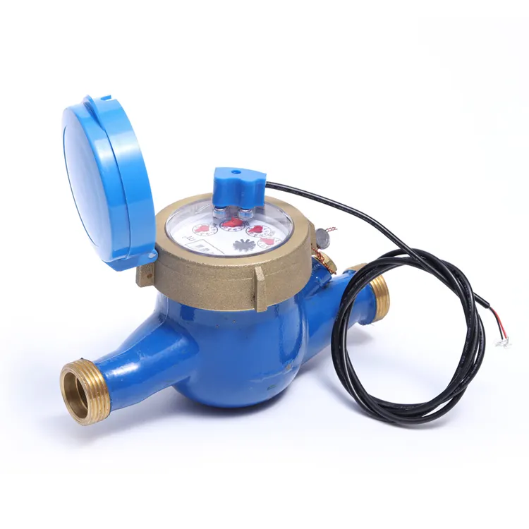 Residential water meter with pulse output