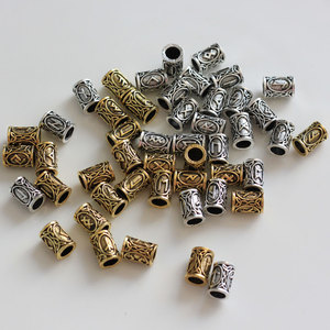 Antique Gold Bronze Color Viking <strong>Norse</strong> Runes Hair Beard <strong>Beads</strong> DIY Bracelet Jewelry Scandinavian Pendants - Product Image 2