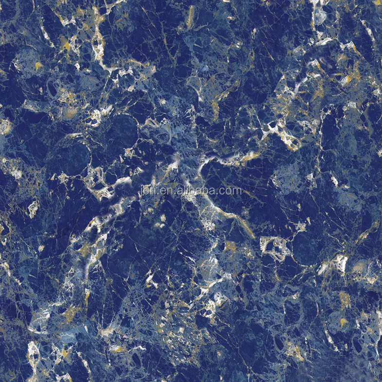 Blu scuro Smaltato Pietra di Marmo Piastrelle Lucido Pavimento di Piastrelle di Porcellana