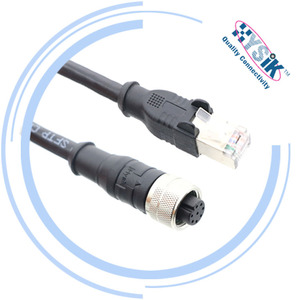 CCB-M12X8MS-XCAC cable Ethernet Cognex M12, con código x, macho de 8 pines A hembra con código A, 8 pines con Cat6a PUR jacket 26AWG - Product Image 3