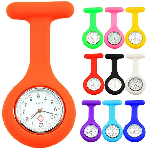 Orologi da tasca alla moda orologio da infermiera in Silicone spilla orologio a tunica con batteria gratuita medico medico reloj de bolsillo