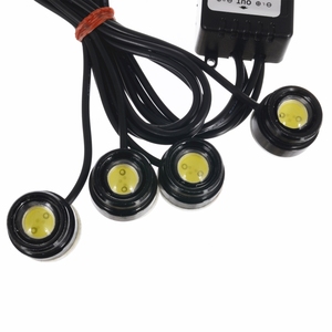 Strobe <strong>Eagle</strong> Eyes White 4PCS 1.5W COB 24mm DRL 16 Mode Flashing Remote Control 6000K <strong>LED</strong> DC 12V - Product Image 3