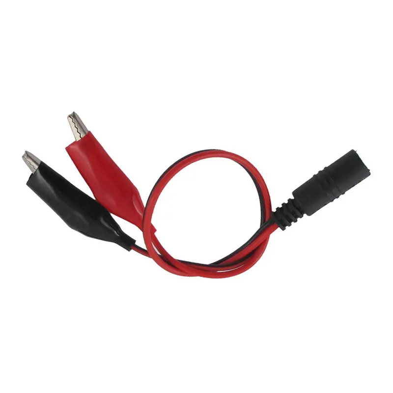 Alligator Clip Crocodile Electrical Clamp Black Red with PVC Plastic Boot to DC Plug Barrel Jack Connector Adapter Charger Cable