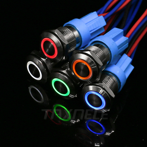 สวิตช์ปุ่มกดสัญญาณไฟ LED 12มม. 5สี,สวิตช์ปุ่มกดสัญญาณไฟรถยนต์วงแหวน4ขา3V 6V 12V 24V 220V - Product Image 3
