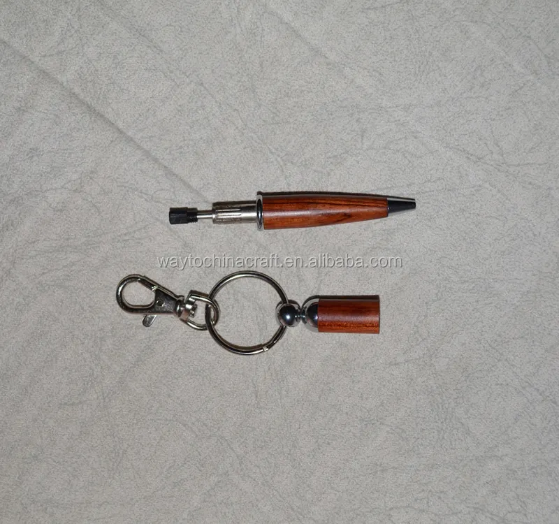 customizable gift wooden pen with keyring