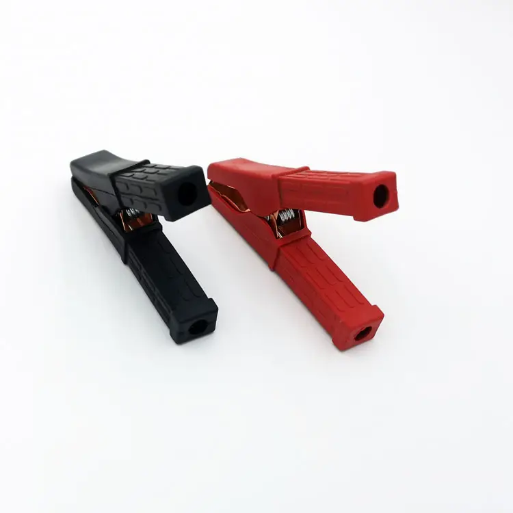 ROHS/CE/FCC Red black rubber alligator clip 100A battery clamp