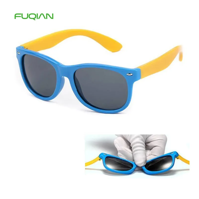 Lunettes de soleil à la mode pour enfants, garçons, filles, lunettes de soleil polarisées TR90, lunettes de sécurité en Silicone, lunettes pour bébé UV400 Oculos