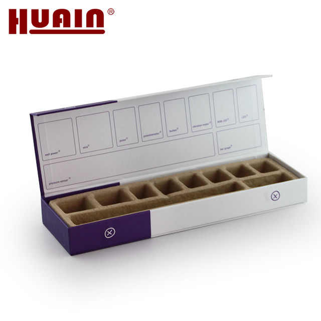 Custom Box Packaging Cardboard with Molded Pulp Compartments Tray