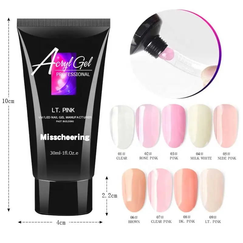 Misscheering 30 ml Nail Gel Quick Solid Builder Finger Extension Acryl Gel Sans Nail Form Poly