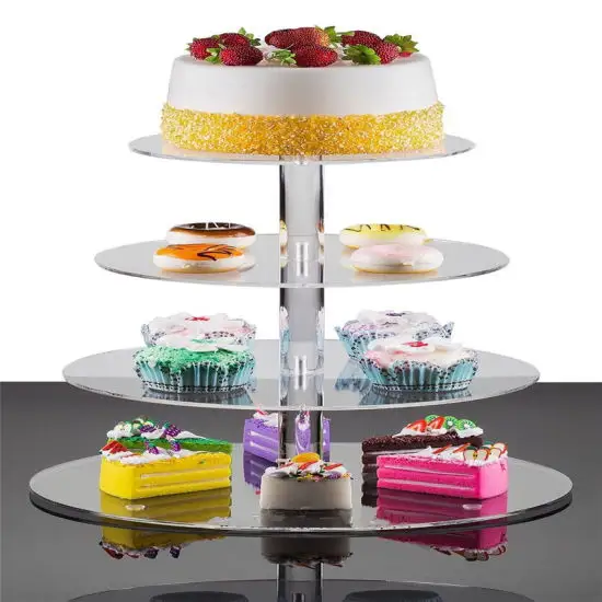 4 Tier Runde Acryl Cupcake Stand Dessert Cupcake Tower Hochzeits torte Display Stand