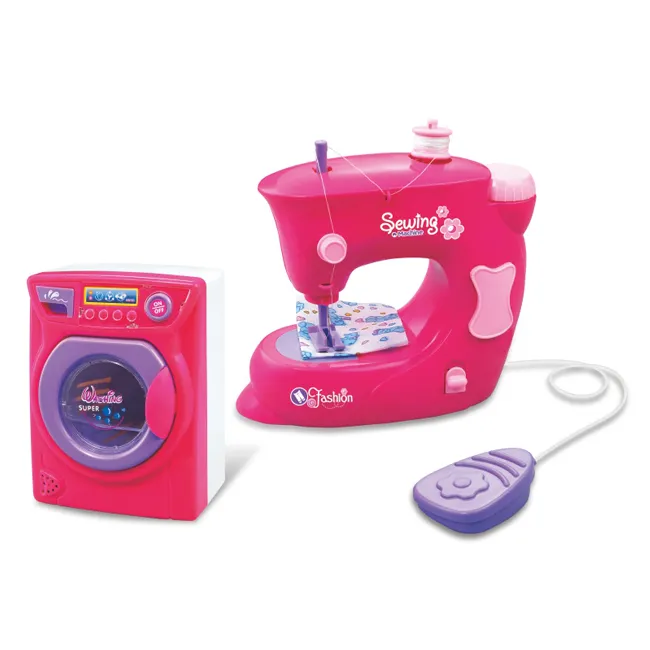 Jouets pour enfants, série maison Happy birthday, machine à coudre en plastique, mini machine à laver, jouets pour filles ou garçons, HC418946