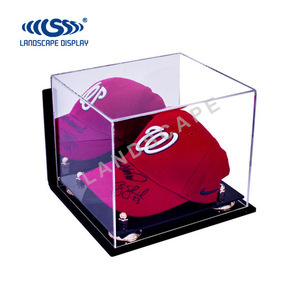 Gorra de béisbol acrílica transparente personalizada, estuche de exhibición/caja de exhibición para gorra de béisbol, estampado de pantalla plexiglás