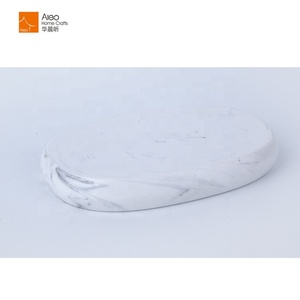 ホワイトオーバル大理石皿樹脂石鹸皿ホルダー家庭用ホテルバスルーム用卸売りホテルアメニティ