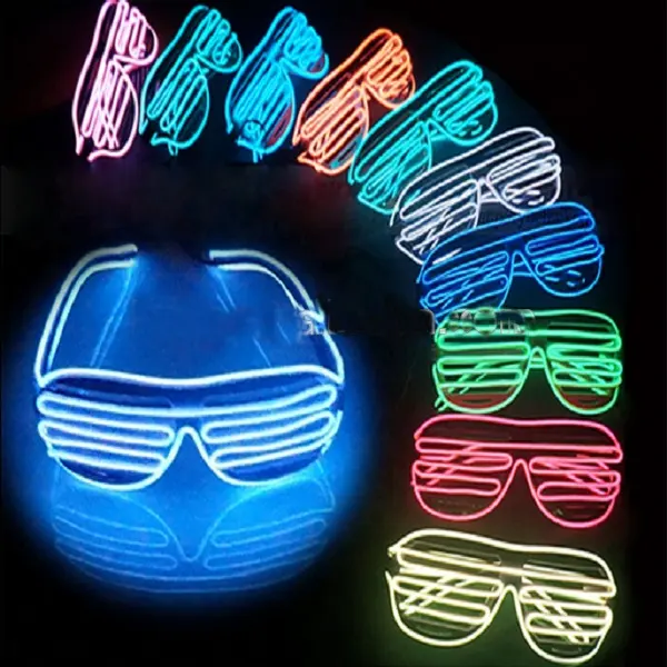 2022 Fashion El Wire Bunte Shutter Shades Led Draht gläser Sonnenbrille für Nacht party