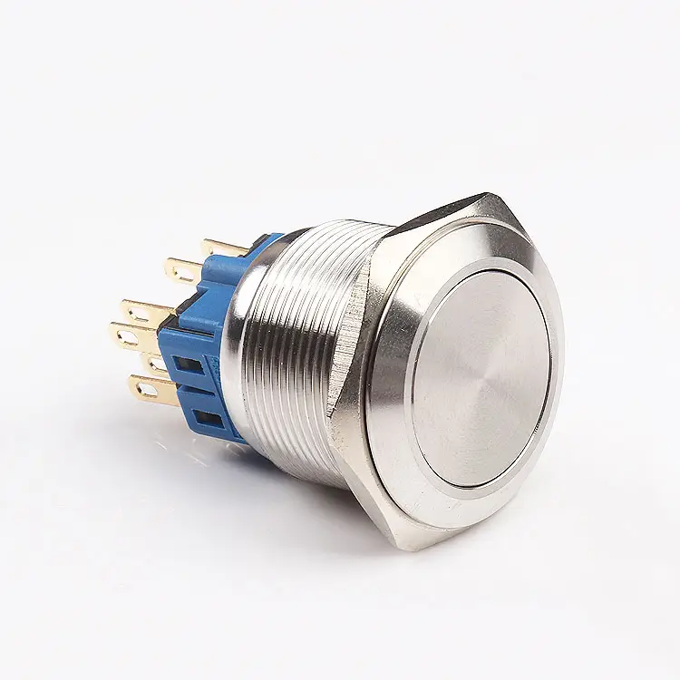 Водонепроницаемый металлический кнопочный переключатель из нержавеющей стали, 25 мм, 28 мм, 30 мм