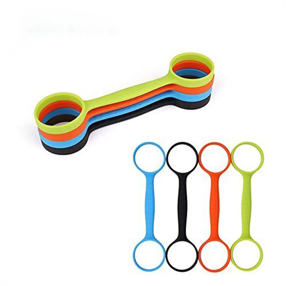 Silicone Bottle Bands Soft Water Bottle Carrier Stretchable Bottle Holder Strap Handle for Outdoor Activities Running