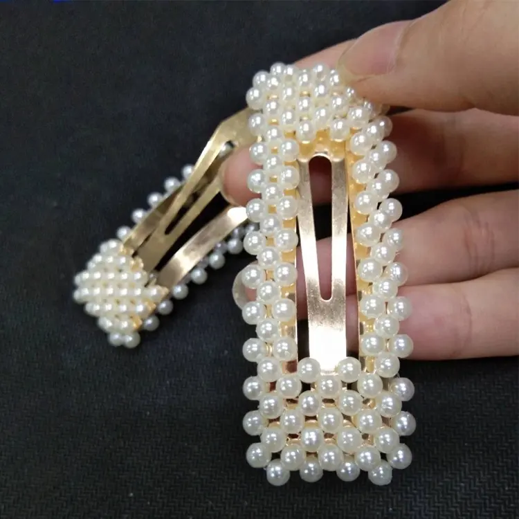 New Fashion Korean Style Hair Pin DIY Hair Accessories Silver Gold Metal Hair Clip With Pearl