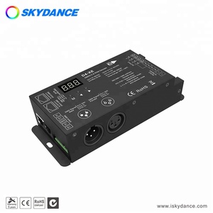 D4-XE 16-Bit-LED-Lichtleisten DMX-Controller Numerische Anzeige RGB RGBW DMX-Decoder RDM DMX512 Dimmer XLR3 RJ45 Green Terminal - Product Image 3