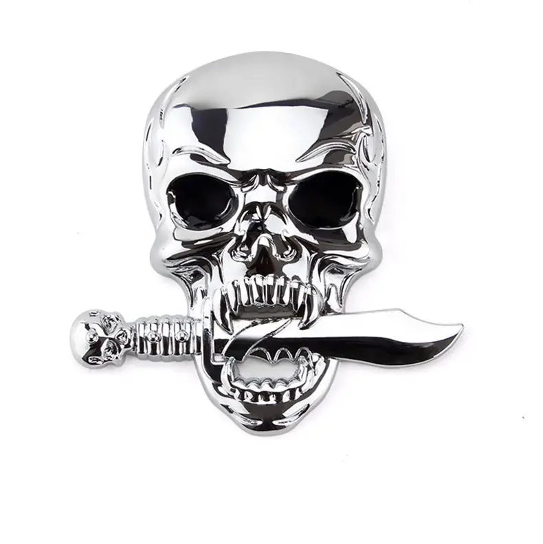 Custom metal skull car emblem and skull new design car badge and skull car sticker