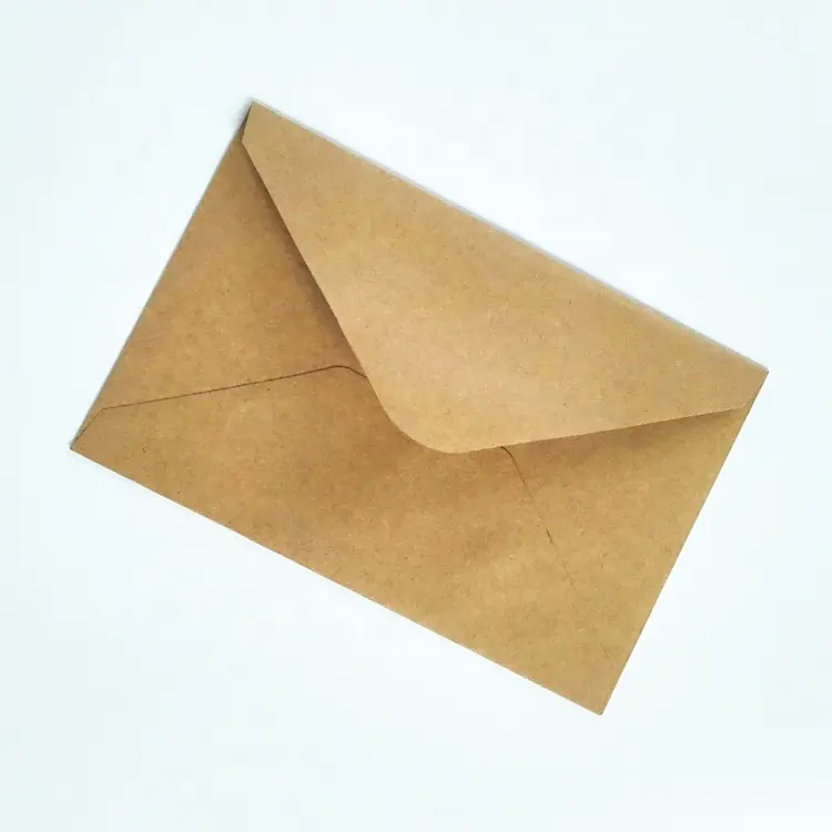 ZPT2-405 низкая цена изготовление размеров под заказ карточка упаковки подарочные коробки из переработанной крафт-бумажный конверт оптовая продажа коричневый крафт бумажные конверты