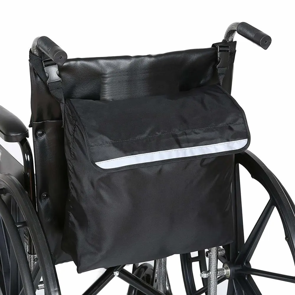 Mochila negra para silla de ruedas, accesorios para tus gran paquete de dispositivos de movilidad, se adapta a la mayoría de las sillas de ruedas eléctricas o motorizadas a mano
