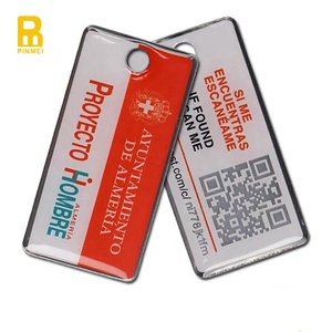Özel Logo QR kodu barkod anahtar etiketleri anahtarlık kimlik numarası ile anahtarlık anahtarlık - Product Image 4