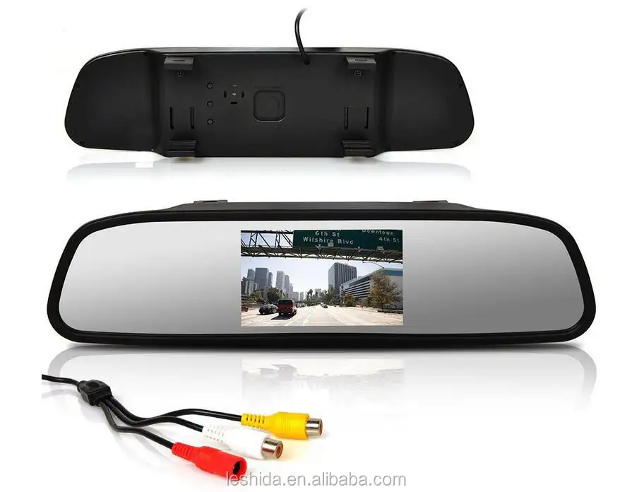 จอภาพกระจกมองหลังรถยนต์พร้อมจอ LCD TFT ขนาด4.3นิ้วจอแสดงผลรถยนต์อัตโนมัติแบบย้อนกลับ