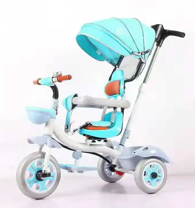 Triciclo de empuje de 3 ruedas para niña, triciclo de empuje para niños