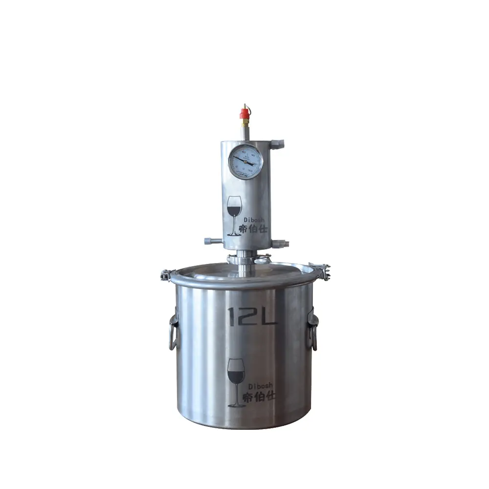 Equipo de 12L utilizado en destilación de destilador de agua de alcohol etínico con depósito