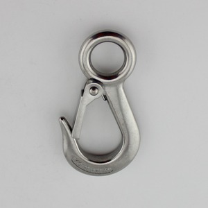 Heavy Duty Stainless Steel Large Eye Spring <strong>Latched</strong> Lifting Crane <strong>Hook</strong> 0.3 T