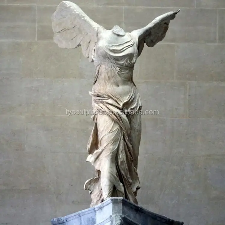 Famosa pietra senza testa vittoria angelo samothrace statua di marmo per la decorazione