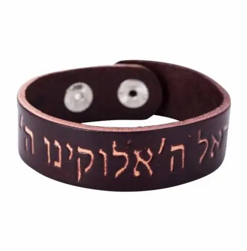 GX180 Huilin joyería genuina de cuero Hombre pulsera Israel judía judaísmo israel Kabbalah brazalete pulseras para las mujeres